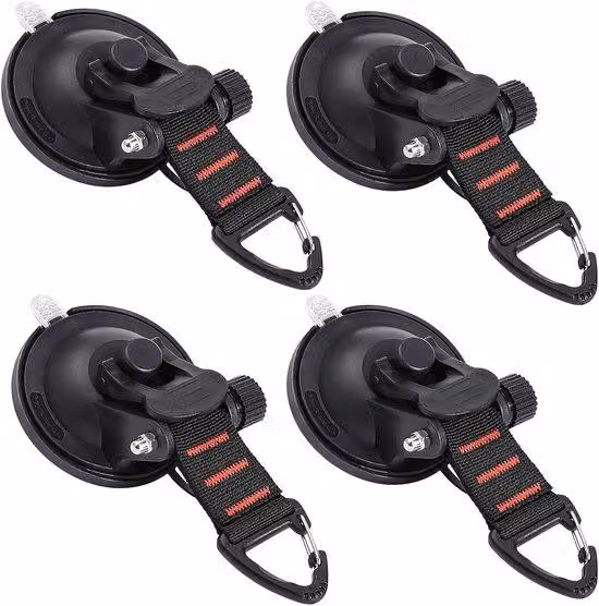 Set di cacciaviti multifunzione con gancio - 4 pezzi - cacciaviti ad alta resistenza - portata fino a 10 kg - con moschettone - gancio riposizionabile - per campeggio, auto e tetto - nero