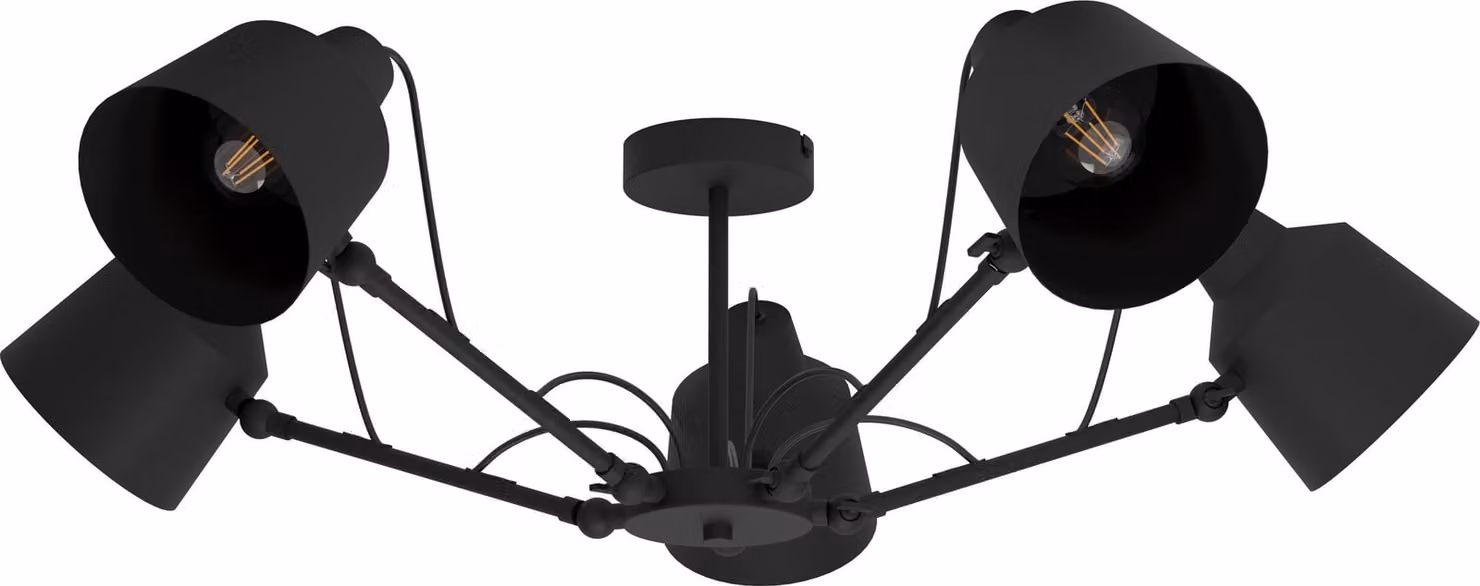 Eglo 99667 BASURTU E27 plafoniera a 5 vie Ø1050mm nero
