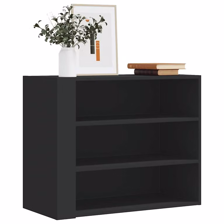 Armadietto a muro vidaXL nero moderno in MDF con ripiani interni L: 75 cm, P: 35 cm, H: 60 cm