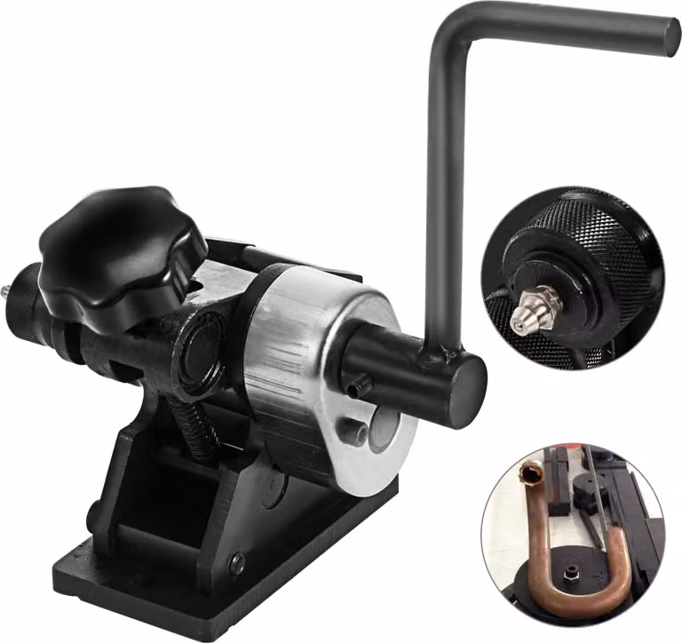 VEVOR Pressa piegatrice per tubi in acciaio, gamma di dimensioni dell'anello da 76 mm e più grandi Curvatubi, capacità di 7 mm di acciaio rotondo Curvatubi, capacità di 25 x 5 mm di acciaio piatto, maniglia da 340 mm Curvatubi manuale