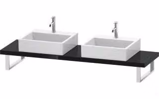 Duravit Console Cpmpact L-Cube 80-200x48cm, 2 A., amido 4,5cm, nero grigio