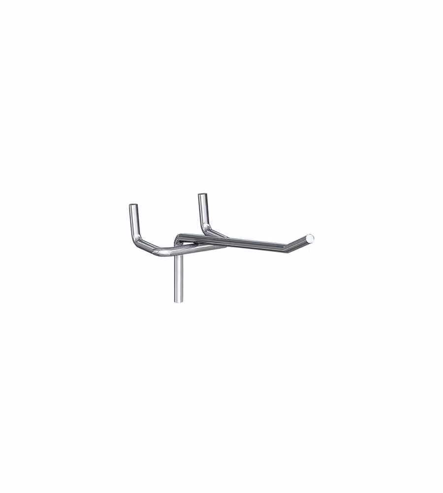 Ganci singoli in metallo per pannello forato - 14 cm. - 8 pz.