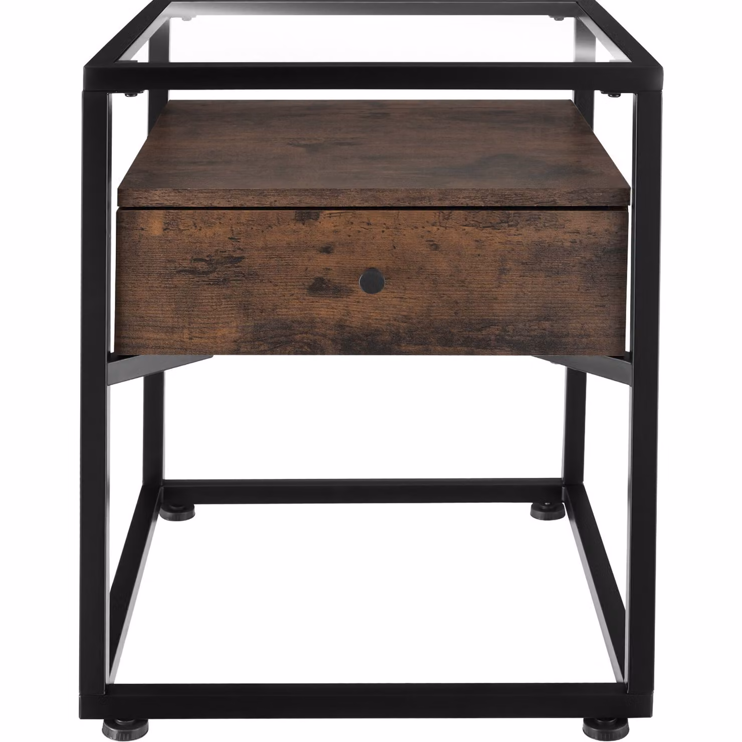 Comodino in stile industriale TecTake GmbH in legno e metallo marrone, L: 43 cm, P: 45 cm, H: 54,5 cm – 4