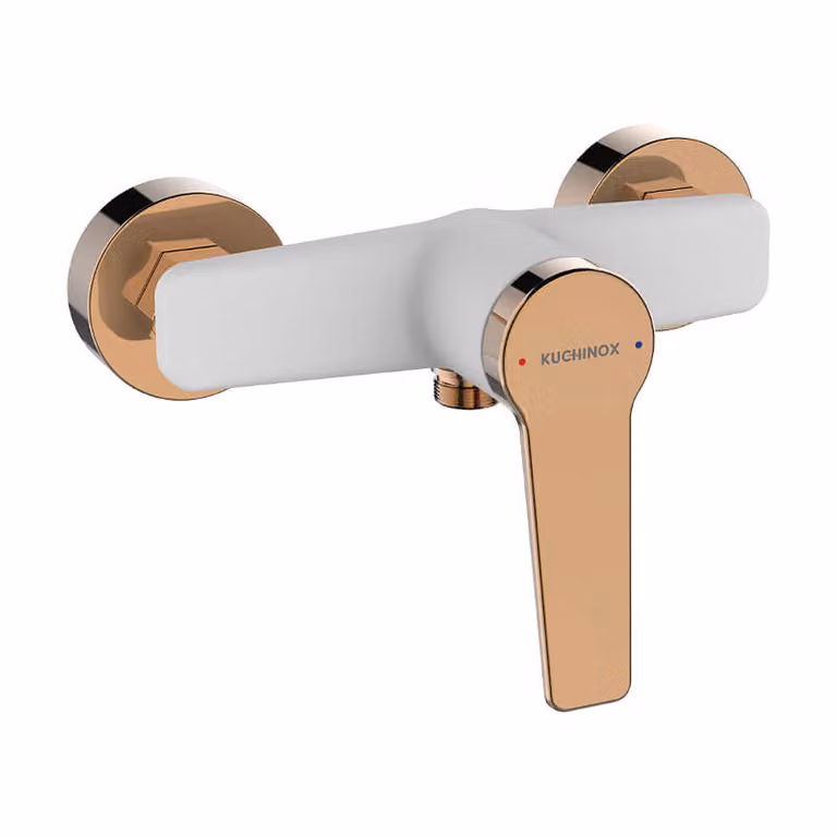 Miscelatore doccia Miscelatore doccia a parete bianco rosa oro Miscelatore doccia