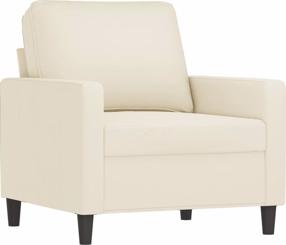 set divano 3 pezzi con cuscini in velluto crema