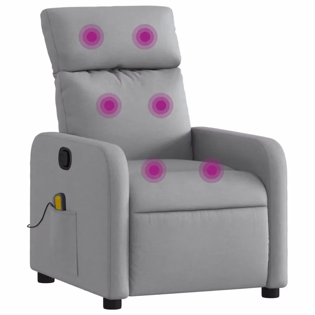 Poltrona Relax Reclinabile vidaXL in Tessuto Grigio con Braccioli e Regolazione Manuale – 2