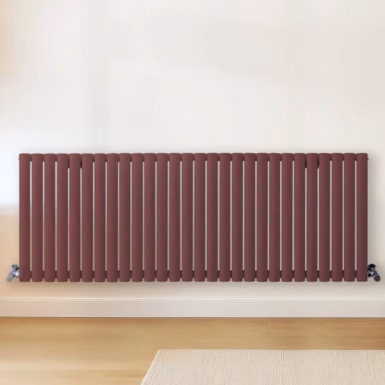 Radiatore di Design Orizzontale Rosso (Booth Rosso) - 600mm x 1652mm - Pannello Doppio  - Revive