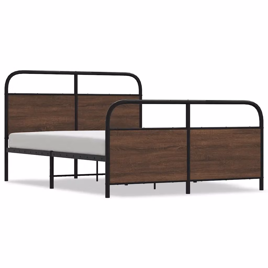 Struttura Letto in Metallo Design Mania Colore Rovere Marrone L/P/H: 140 x 190 cm – 2