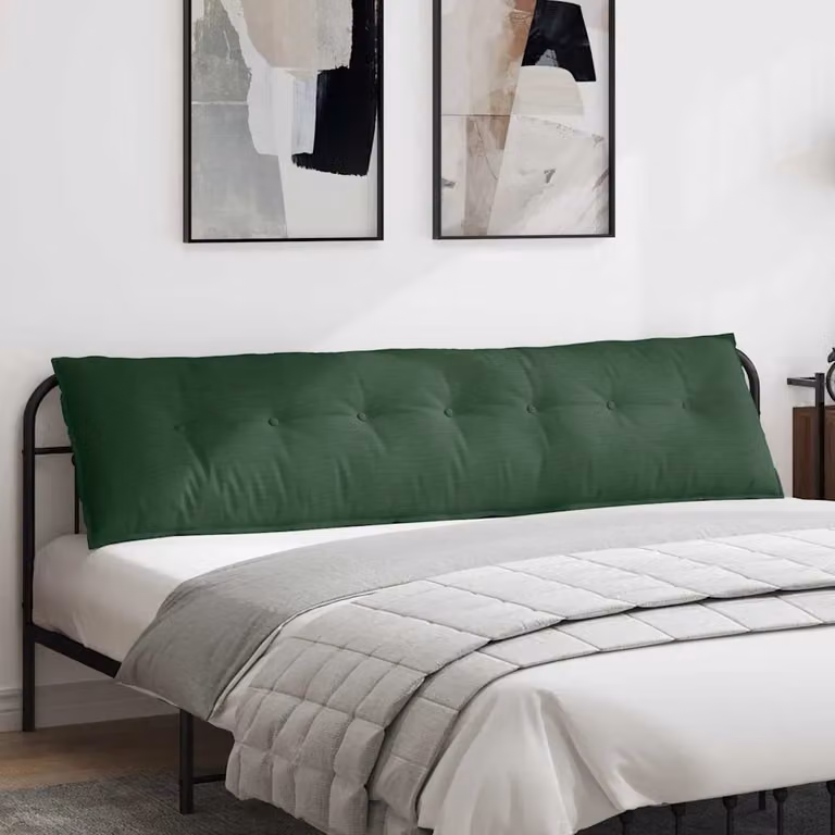 Cuscino per schiena vidaXL in tessuto a coste verde giungla, L 200 cm x P 50 cm