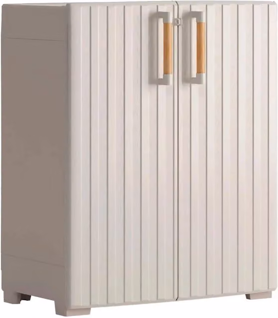 Armadio da Esterno 1 Ripiano 80x45x98H cm in Plastica Keter Groove Basso Sabbia/Beige