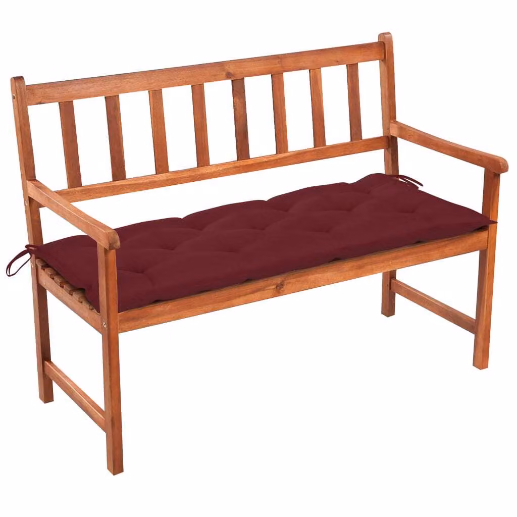 The Living Store Panca da giardino con cuscino 120 cm in legno massiccio di acacia