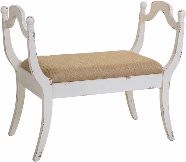 Sgabello imbottita in legno bianco 90x45,5x78h