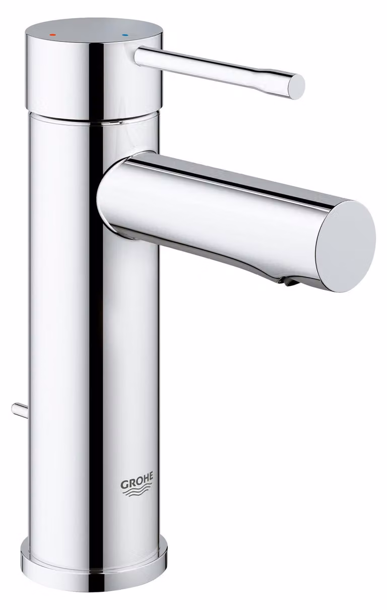 Miscelatore per lavabo, serie S, in ottone cromato, monoblocco, con tappo a salvagoccia