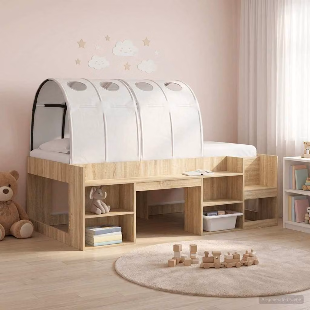 Set di 2 tunnel per letto vidaXL in poliestere bianco per adulti