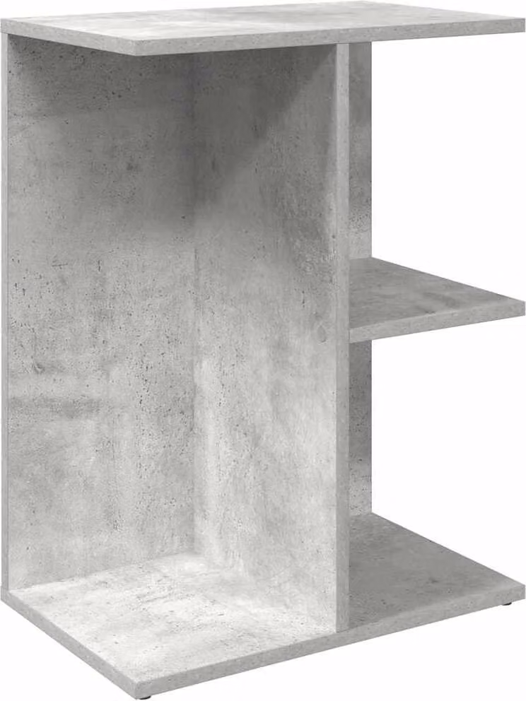Comodino Grigio Cemento 46,5x29x61 cm in Legno Multistrato