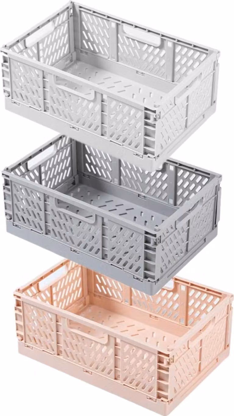 3 scatole pieghevoli, cesto portaoggetti, 30 x 20 x 12 cm, piccole e grandi, impilabili, scatole pieghevoli, cesti, scatola portaoggetti, cesto pieghevole per cucina, camera da letto, ufficio