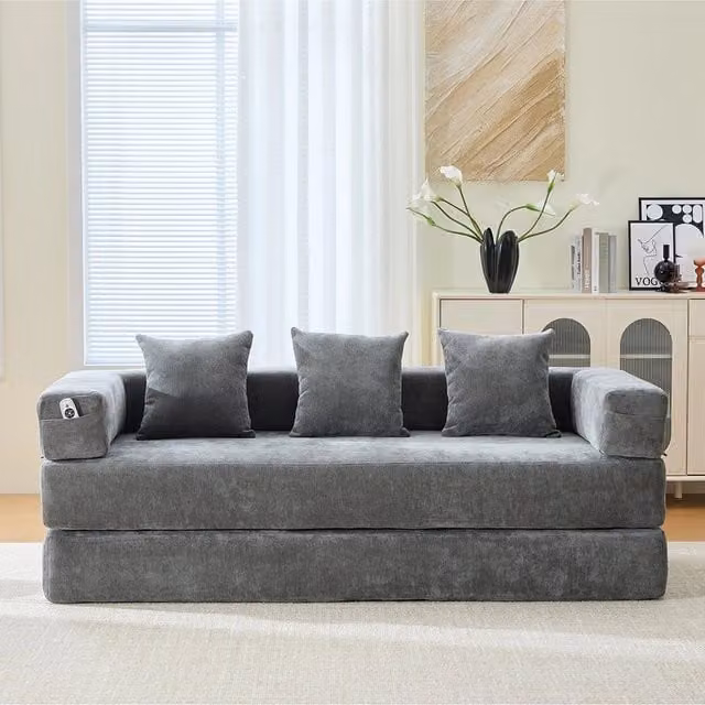 Divano angolare 4 posti - Xylo - Con chaise longue, braccioli larghi, modulare