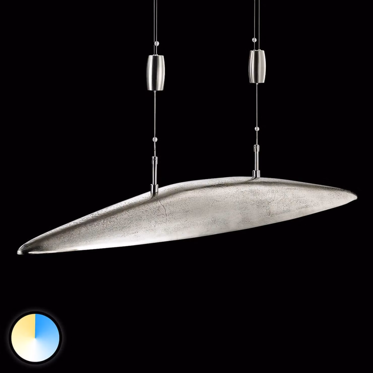 FISCHER & HONSEL Lampada LED a sospensione Shine colore regolabile SHINE, dimmerabile, Alluminio / Grigio / Zincato, Soggiorno / Sala da pranzo, Alluminio, Moderno