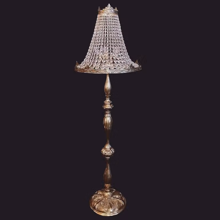 Casa Padrino lampada da terra in cristallo barocco ottone h. 162 cm - Luci barocche