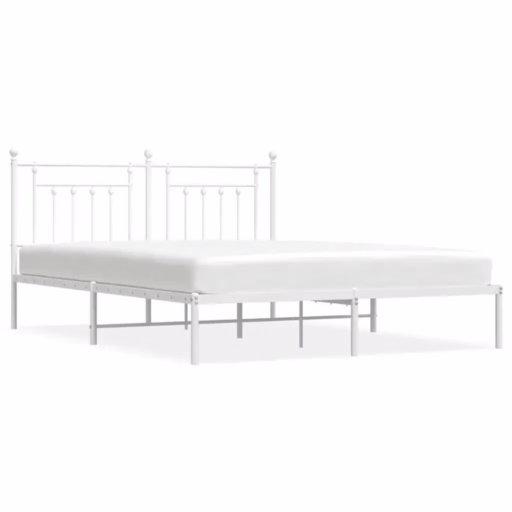 Letto con testiera in metallo bianco vidaXL L/P: 180 x 200 cm – 2