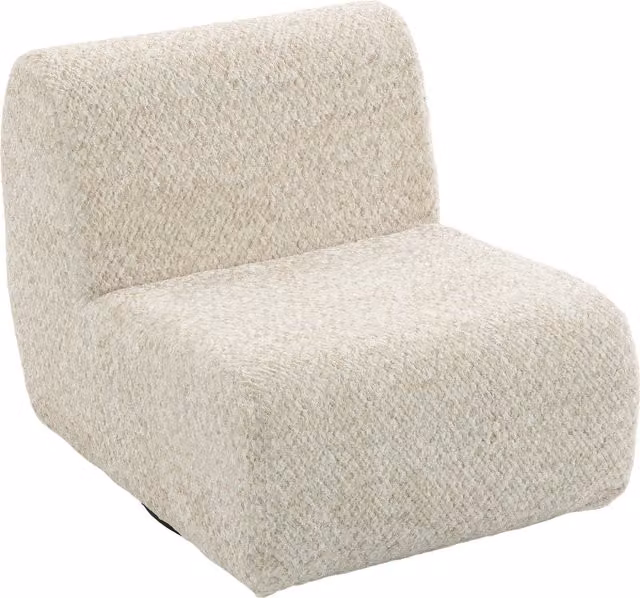 Poltrona girevole 360° HOMCOM in tessuto bouclé beige con seduta extra larga e struttura in metallo per soggiorno o camera da letto