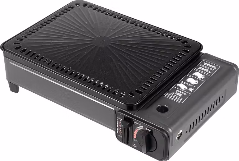Barbecue da campeggio, controllo del fuoco regolabile, design portatile, nero