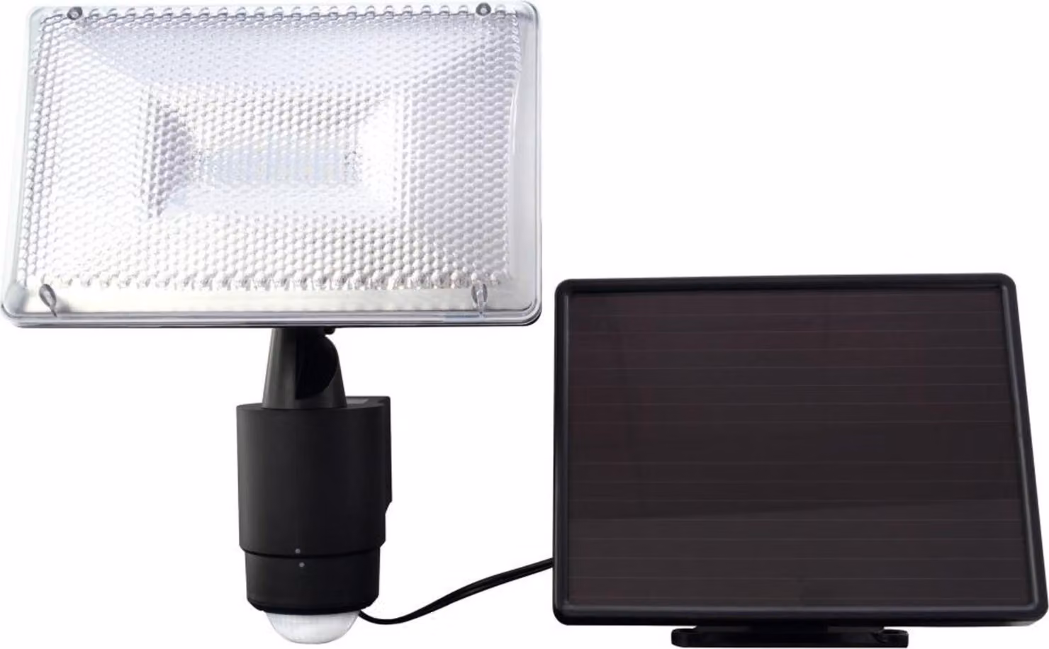 REV Faretto LED solare 12x0,5W nero con rilevatore di movimento 2 pz
