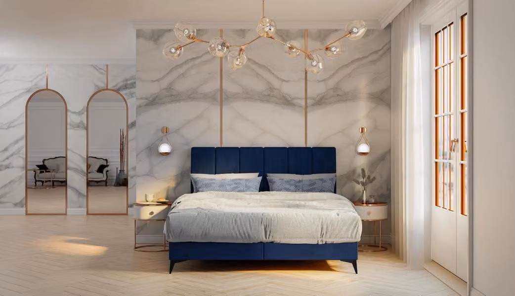 Modernes Bett Schlafzimmer Designer Doppelbett Boxspringbett Polsterbett