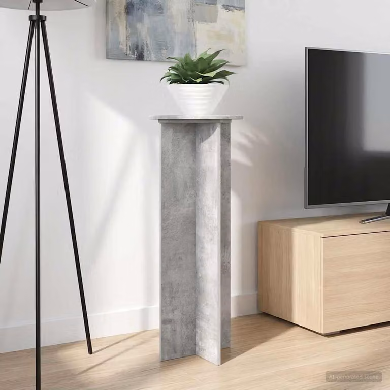 Set di 2 supporti per piante vidaXL in stile moderno, colore grigio cemento, Ø 40 cm x H 100 cm
