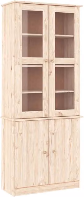 Vetrina ALTA 77x35x186,5 cm in Legno Massello di Pino CFW6489859