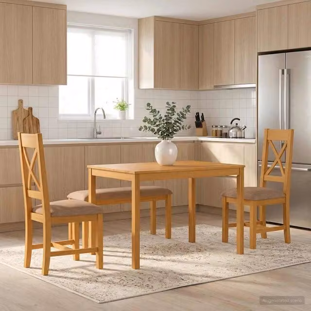Set da pranzo 4 pz Grigio Legno di Quercia Massello 3430308