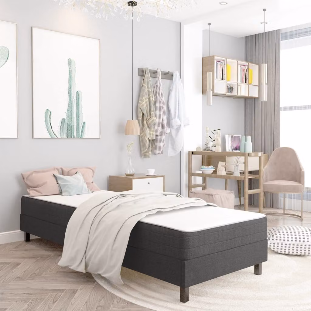 Maison Exclusive - Struttura letto boxspring in tessuto grigio 100x200 cm
