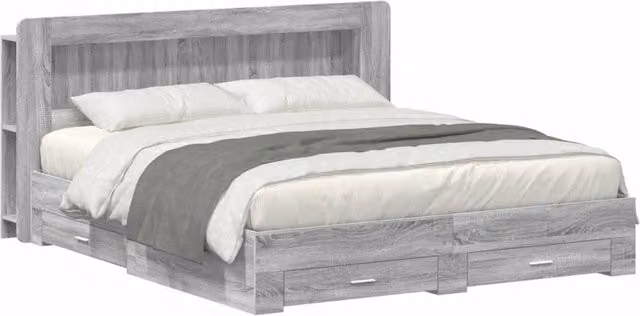 Telaio del letto con storage Sonoma grigio 200 x 200 cm 3433902