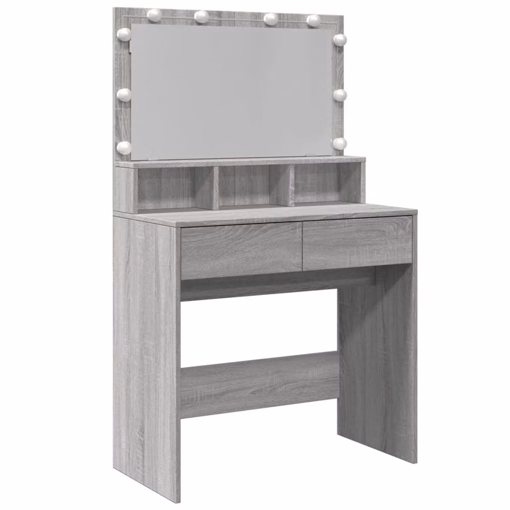 Toeletta con LED Grigio Sonoma 80x41x134,5 cm