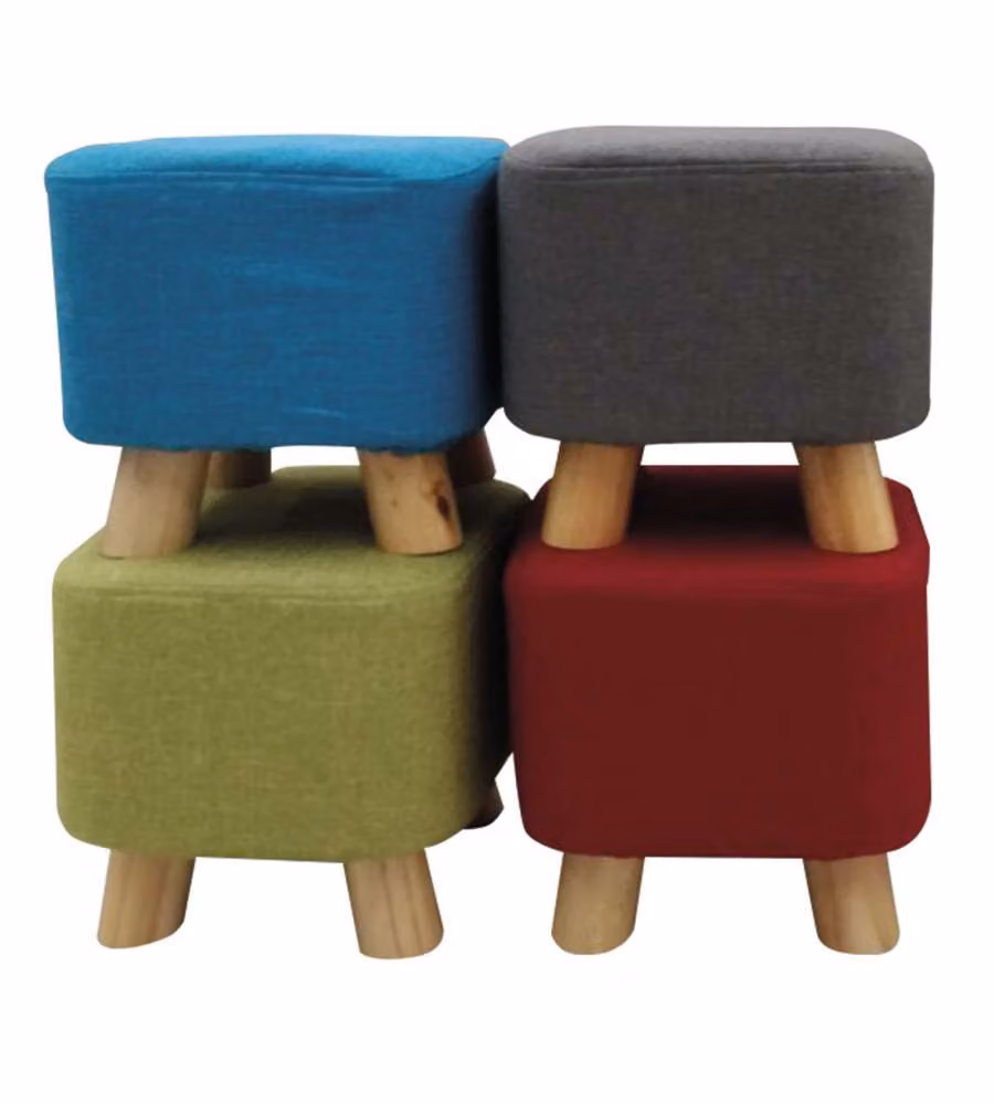 Domo Mea Pouf Sgabello Azzurro Imbottito 30x30x27 cm Design Moderno