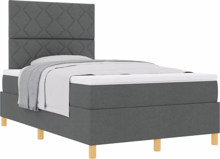 SYFAX™ Letto a molle con materasso Grigio scuro 120 x 200 cm Tessuto