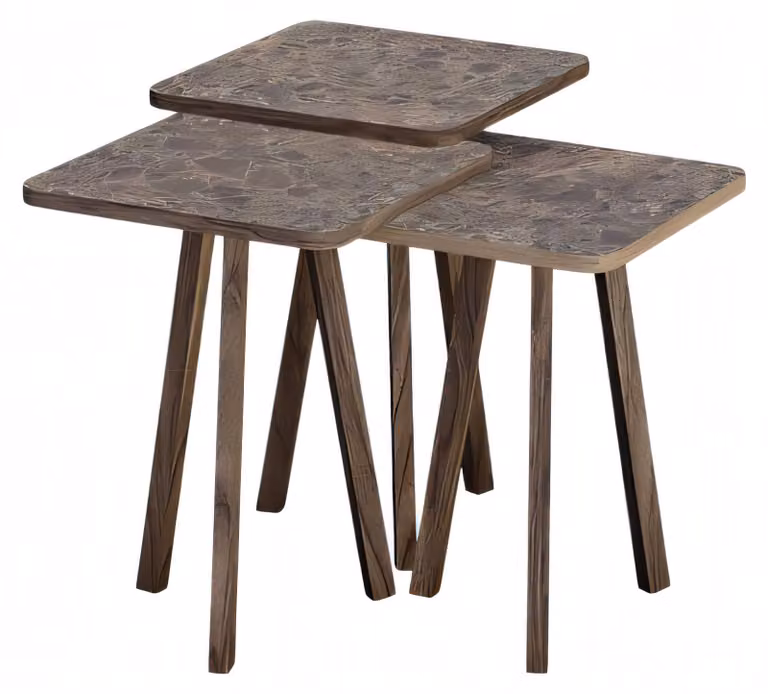 Elegantes braunes Holz Couchtisch-Set im modernen Design