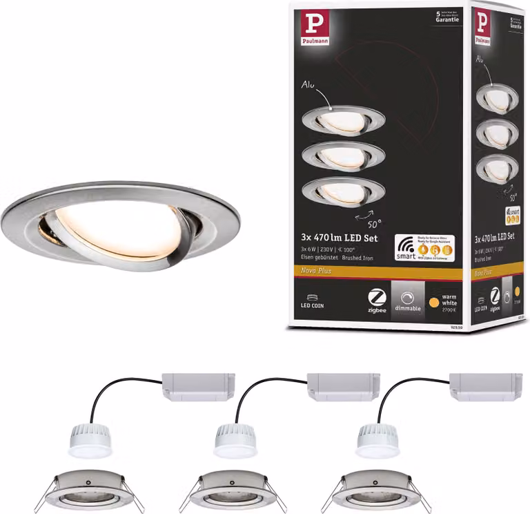 Paulmann Luce da incasso LED Nova Plus set base orientabile