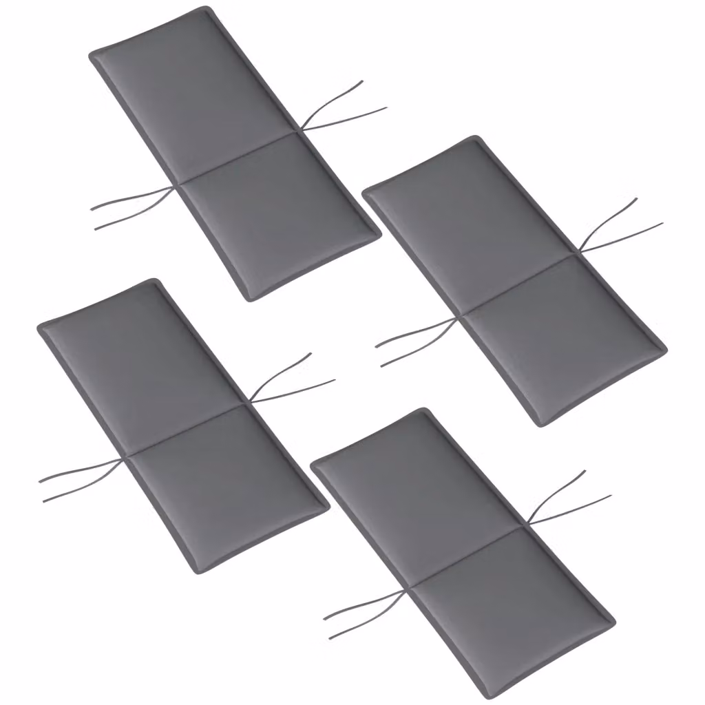 Set di 4 cuscini rettangolari per sedie da giardino Xylo grigi con attacchi regolabili, idrorepellenti e resistenti ai raggi UV, L/P/H: 124 x 50 x 5 cm – 2