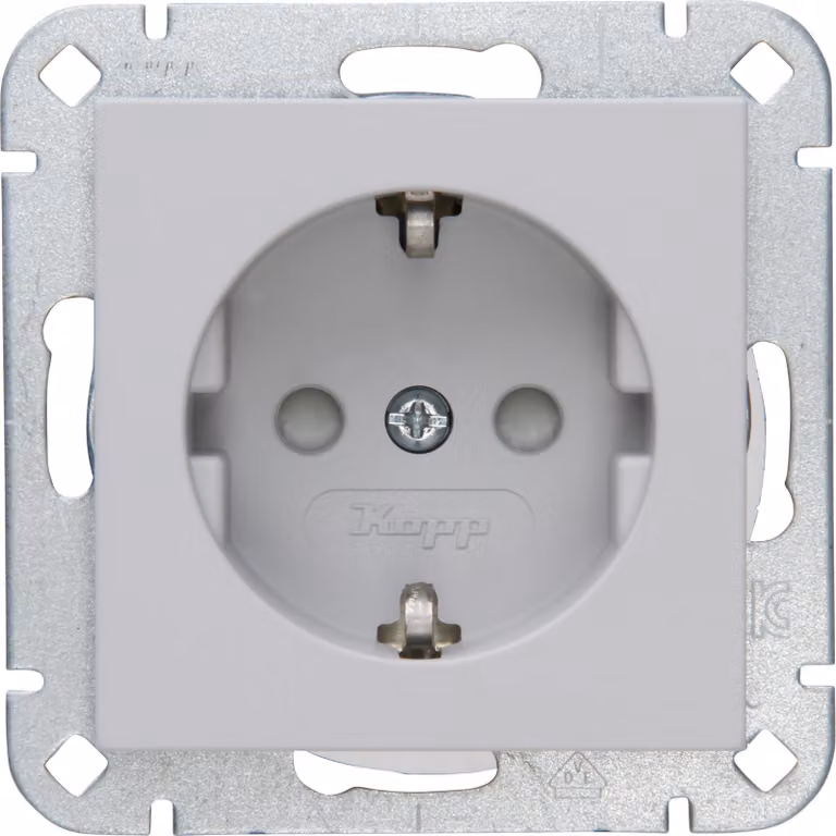 Presa SCHUKO con coperchio. Codice articolo 940034000 HK07 grigio opaco