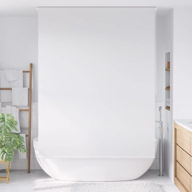 vidaXL Tenda a Rullo per Doccia Semitrasparente Bianca L: 140 cm, H: 240 cm