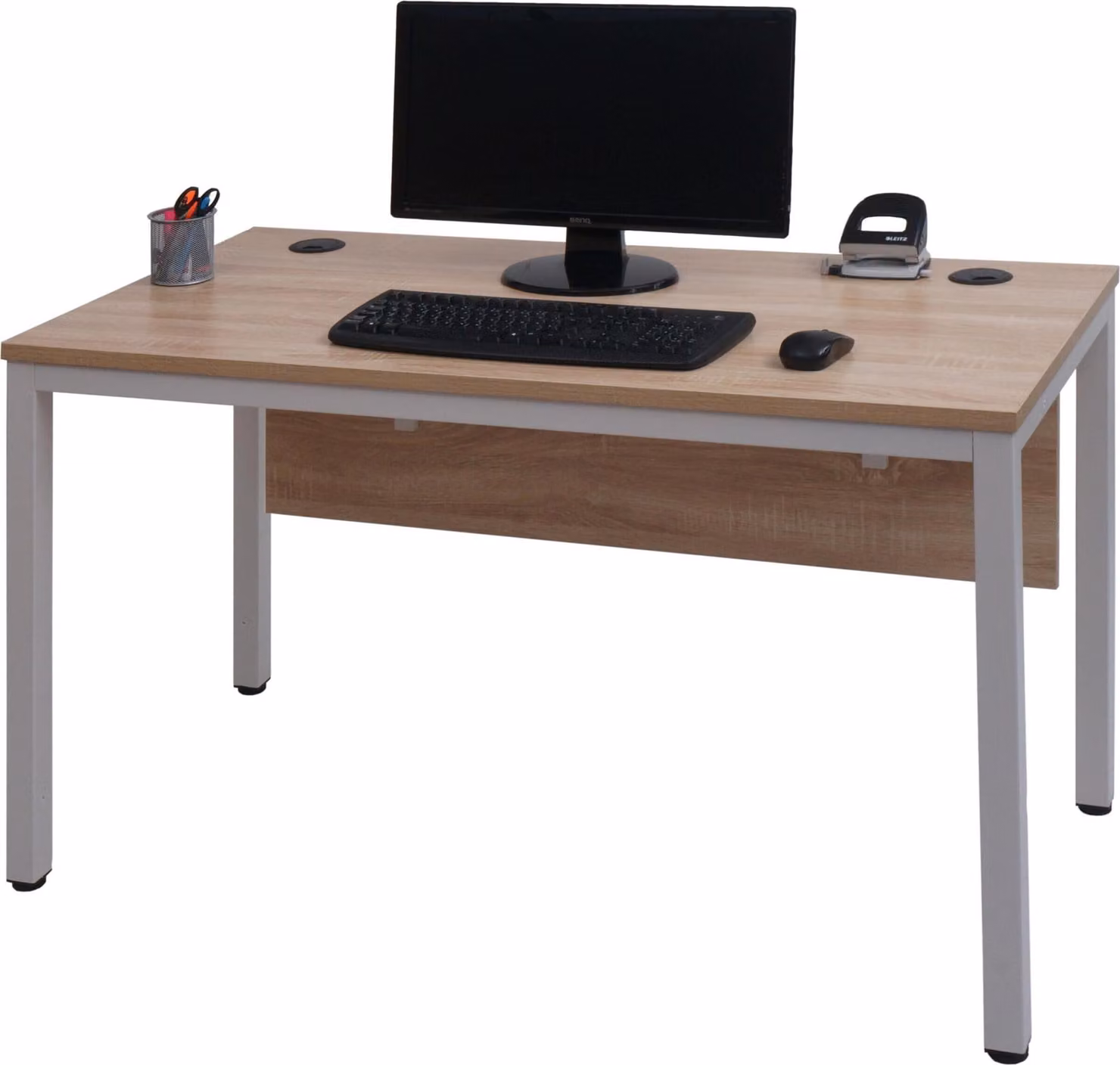 Scrivania MCW-E94, scrivania da ufficio, scrivania per computer, dimensioni 120x60 cm, colore: bianco naturale
