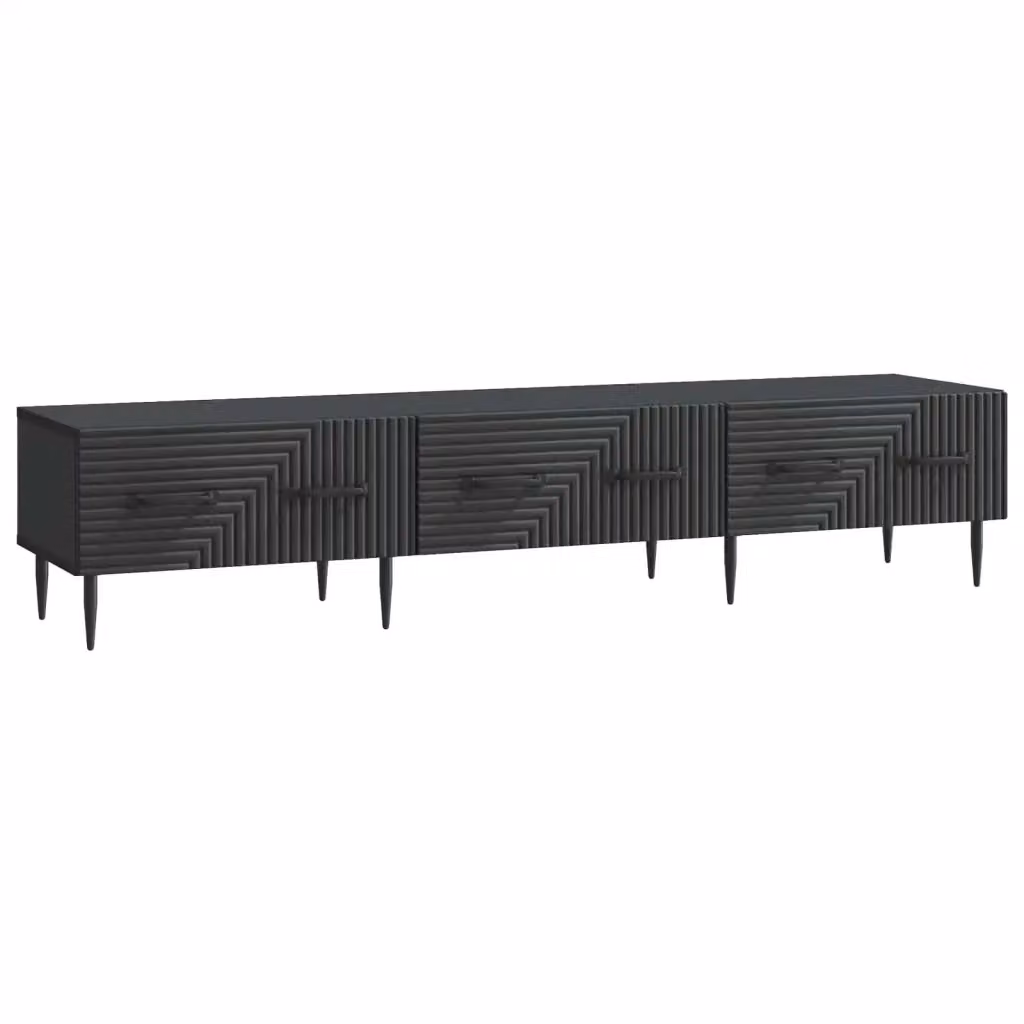 Mobile TV Design In in stile vintage nero in MDF, L: 147 cm, P: 34,5 cm, H: 30 cm – 2