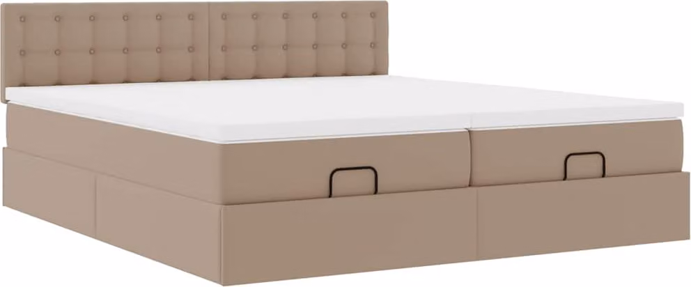 Struttura Letto Pouf con Materassi 200x200 cm Pelle finta