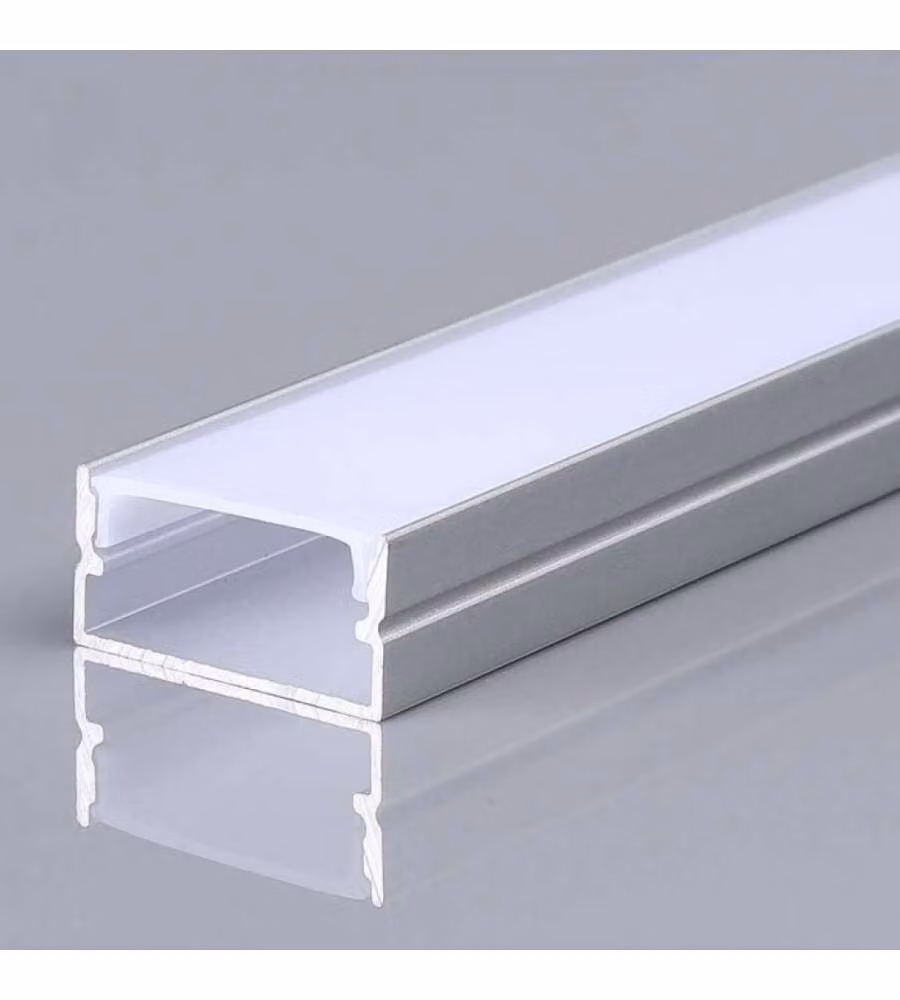 V-TAC Profilo in Alluminio Colore Silver per Strip LED Copertura Satinata 2000*20*10mm