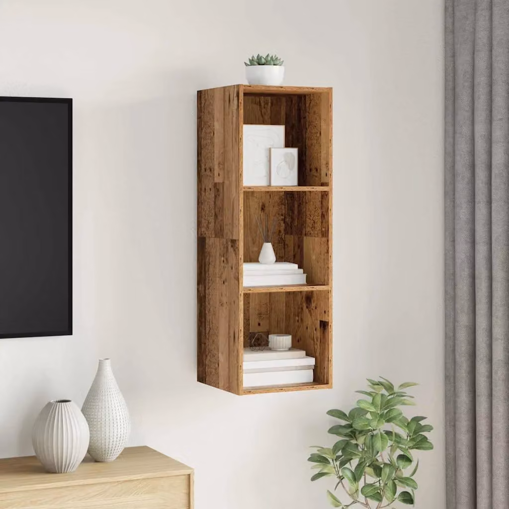 Set mobile TV moderno vidaXL in legno vecchio marrone L/P/H: 37 x 37 x 107 cm