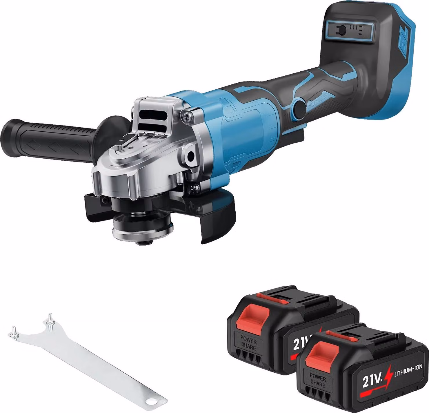 Smerigliatrice angolare, motore brushless, regolazione continua della velocità, blu 2, UE