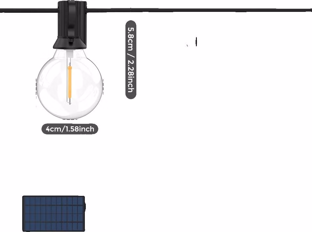 Luci da fata, a energia solare e USB, infrangibili, 15,5 m 41 lampade, 0-5W