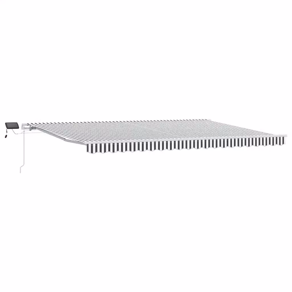 Tenda Retrattile Manuale VIDAXL con LED in Alluminio e Poliestere, Colore Antracite/Bianco, L: 500 cm, P: 300 cm – 2