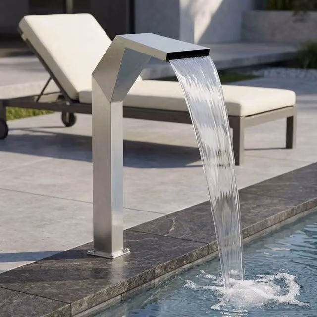 Cascata della Piscina Acciaio Inox 50 x 30 x 90 cm Argento 42039237